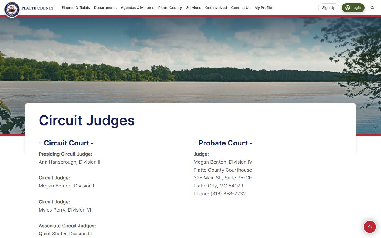 Platte County Circuit Clerk records and judges page source