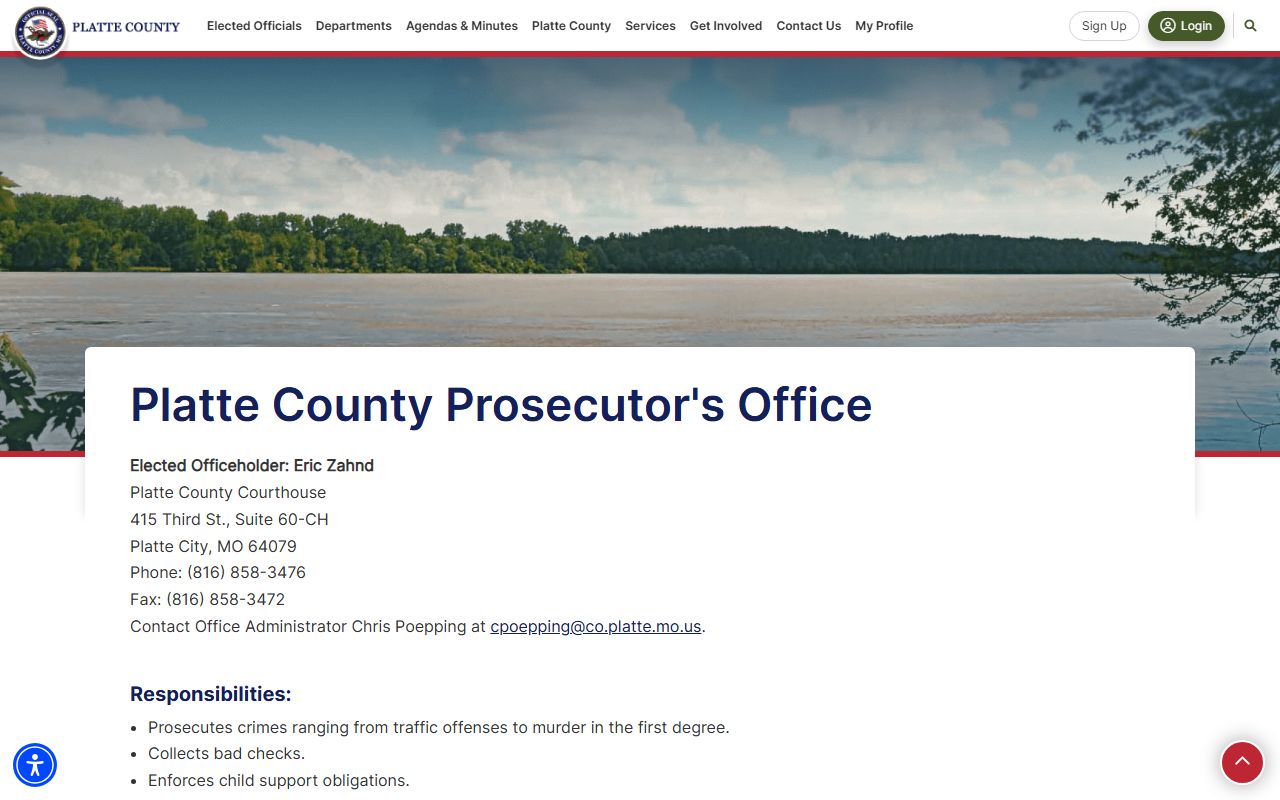 Platte County criminal court records Prosecuting Attorney page