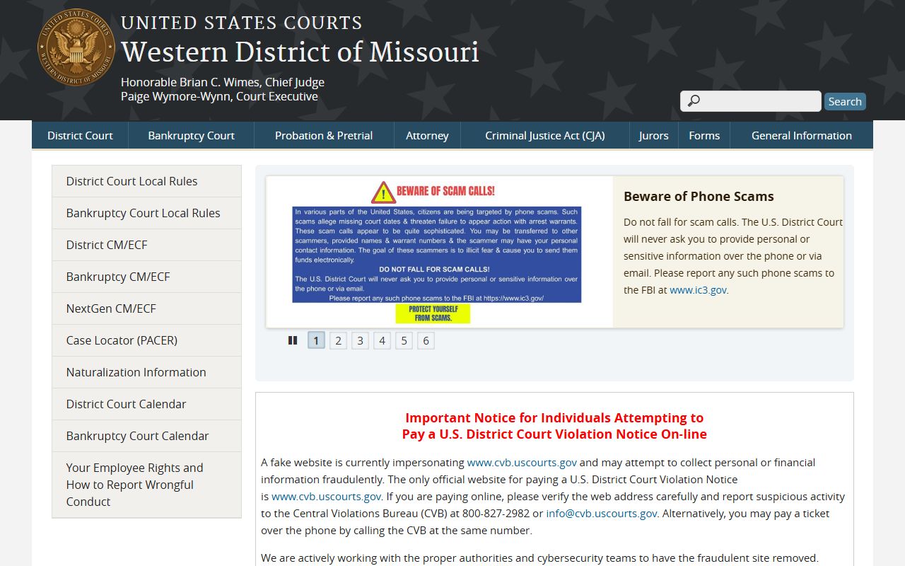 Platte County Circuit Court compared with Western District of Missouri source
