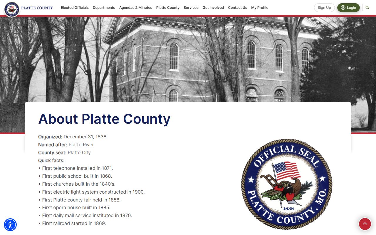 Platte County court records county history and courthouse context