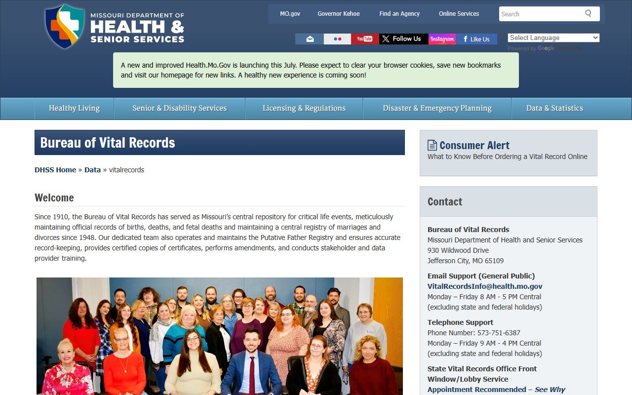 Platte County marriage divorce records Missouri vital records page