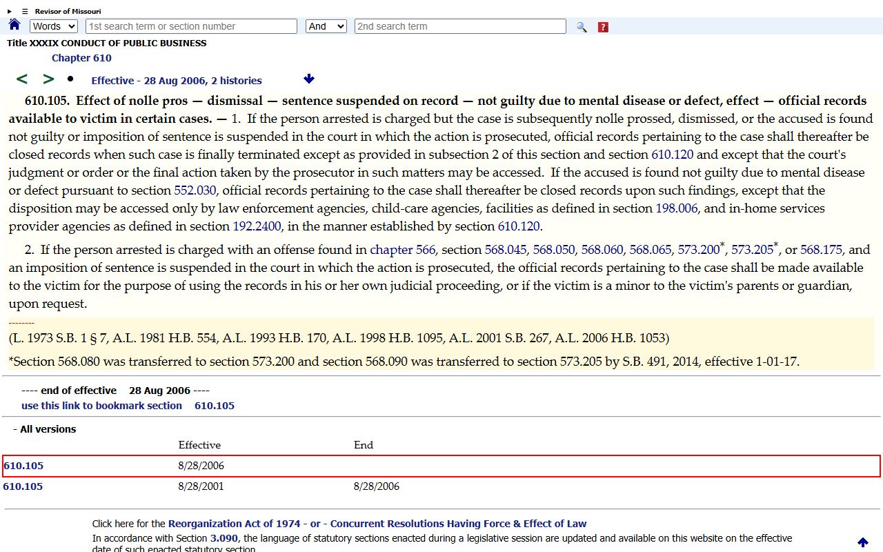 Platte County warrant records closed criminal records statute